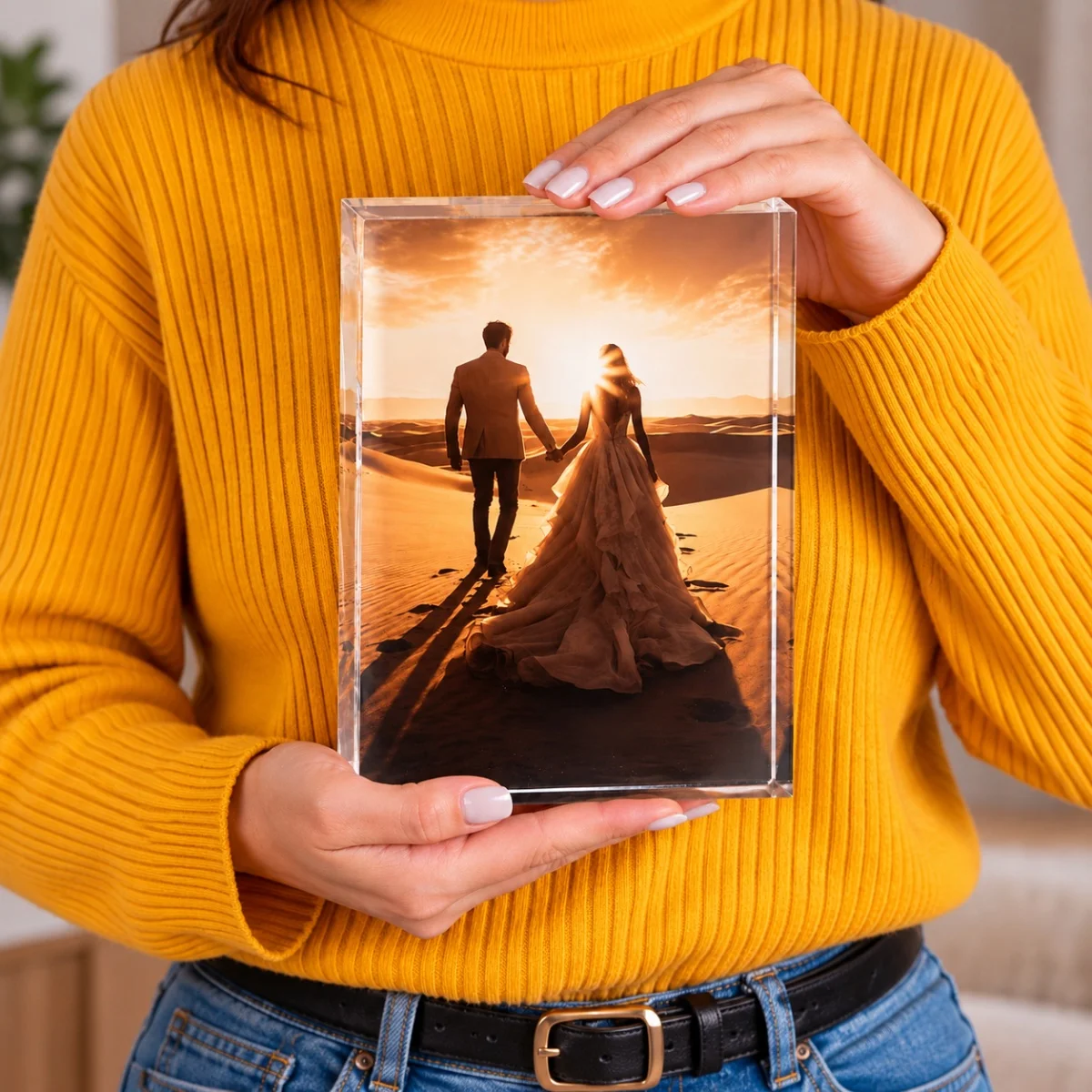 Custom Photo Acrylic Ornament – Home Decor and Birthday Gift Suitable for Friends, Women, Mothers, and Grandmothers.