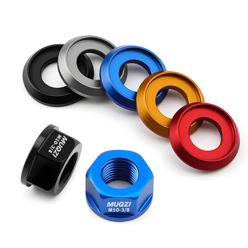 2pcs M9/M10/M10*3/8 Bicycle Hub Nut Aluminum Alloy Anti-rust Rear Axle Screw High Strength Anodizing