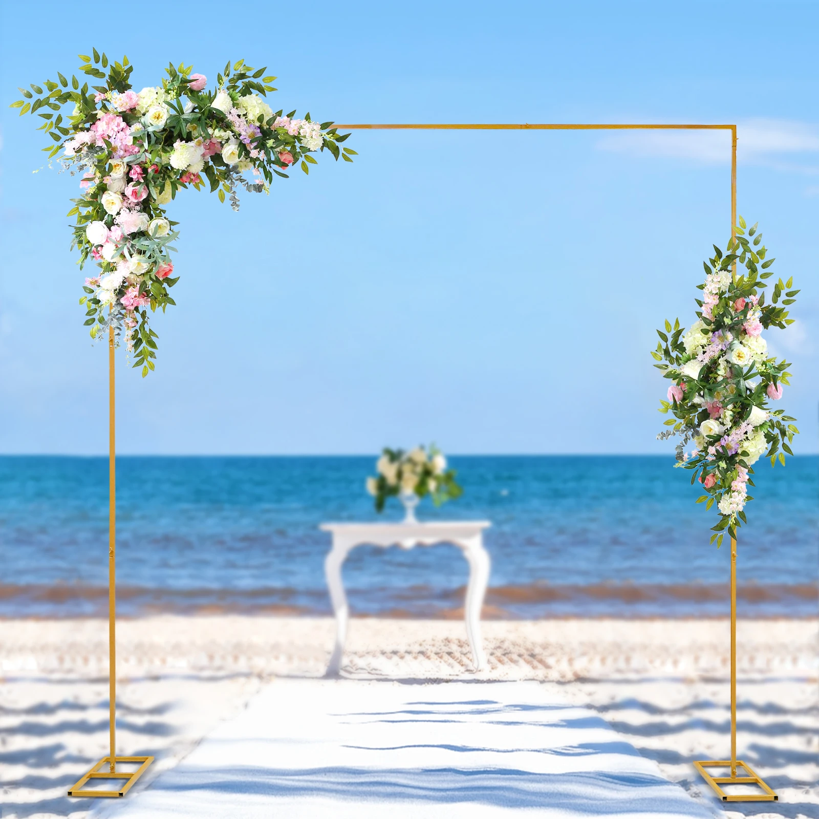 9.8*9.8 Feet Wedding Arch Backdrop Metal Stand Flower Balloon Frame Party Decor