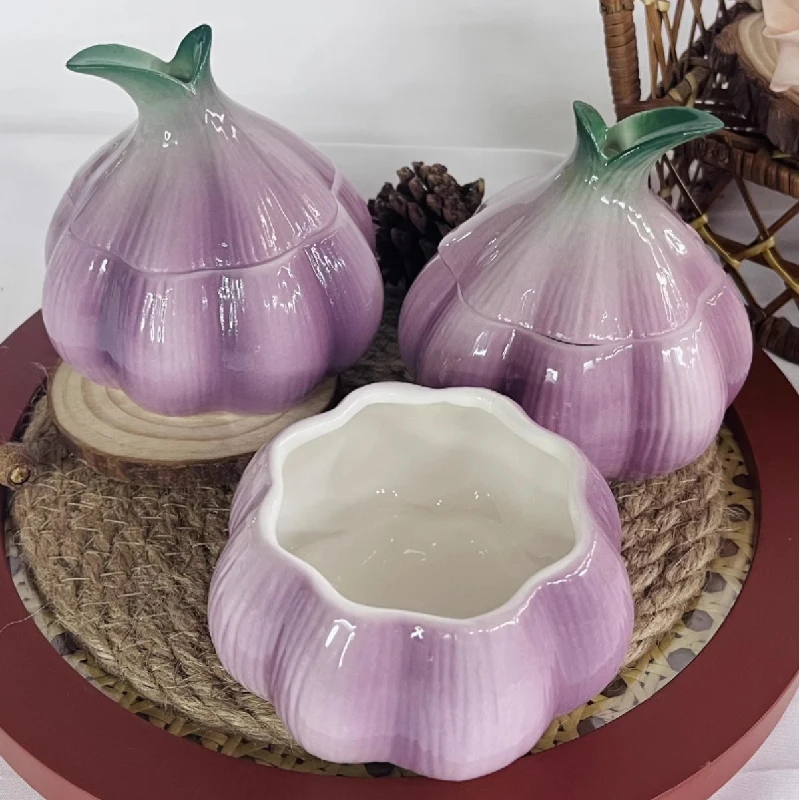 Purple Onion Ceramic Candy Jar Luxury Storage Kitchen Home Decoration Ceramic Onion Modeling Storage Jar Kitchen Tableware