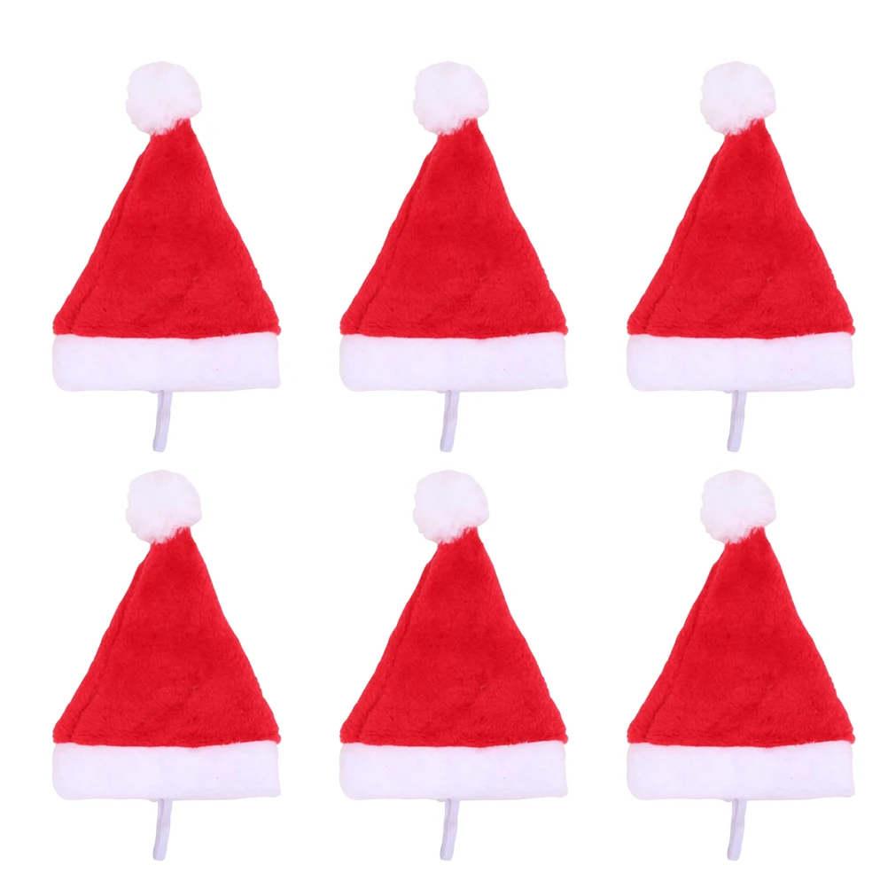 

6pcs Pet Christmas Hat Adorable Dog Cap Soft Material Perfect for Party Photo Props Accessories Winter Wear Pet Supplies