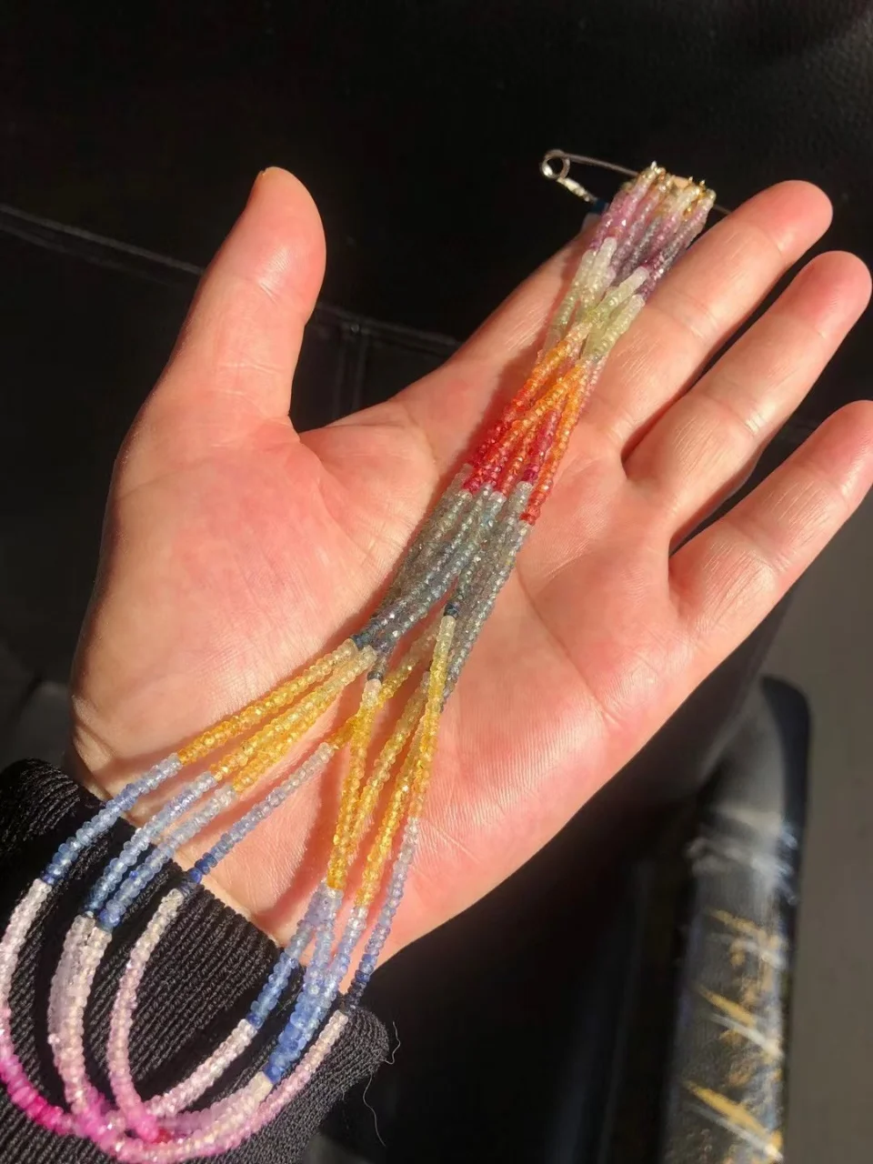Certificate AU750 Real Gold Choker Natural Rainbow Sapphire 23ct String Genuine Colorful Gems Beaded Strand Handcrafted Jewelry