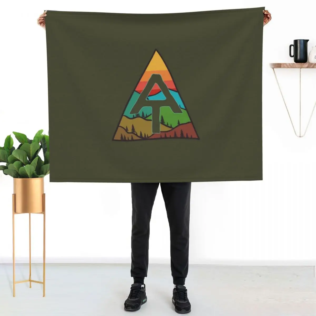 Appalachian Trail Vintage Mountains With Sunset Art Throw Blanket Hair Cute Decorative Sofas warm for winter Blankets