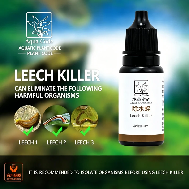 Aqua Code Leech Killer Aquarium Water Treatment Liquid Eliminates Leeches And Eggs Safe For Fish Plants 10ml