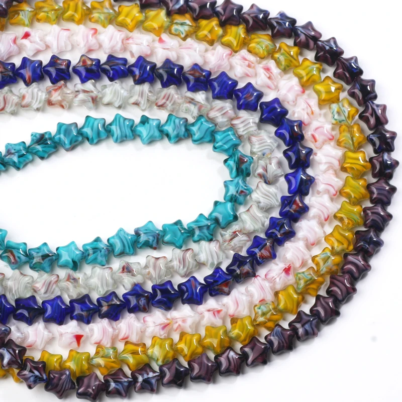 20 قطعة 12 مللي متر الملونة Lampwork الزجاج الخرز ستار Charms الخرز DIY بها بنفسك صنع المجوهرات الحرفية سوار أقراط الاكسسوارات اليدوية #4