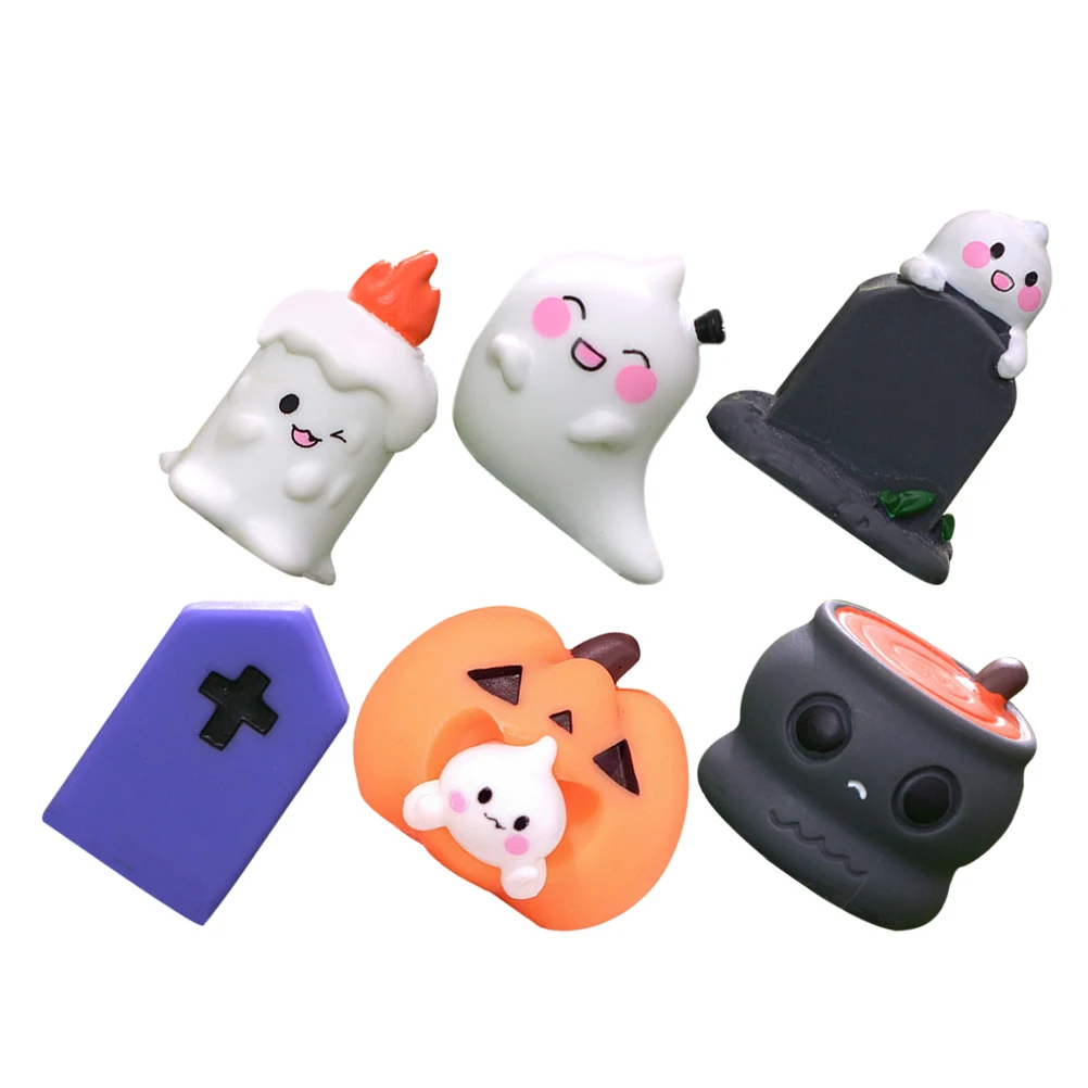 

1 set Ghost Decor Mini Resin Craft Halloween Ornaments Home Mini Ghost Decor Adornment Micro Garden Landscape Prop