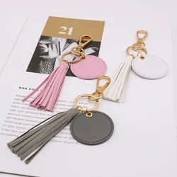 Fashion Korean Circular Version Leather Car Keychain Pendant Bag Tassel Pendant Key Chains for Women