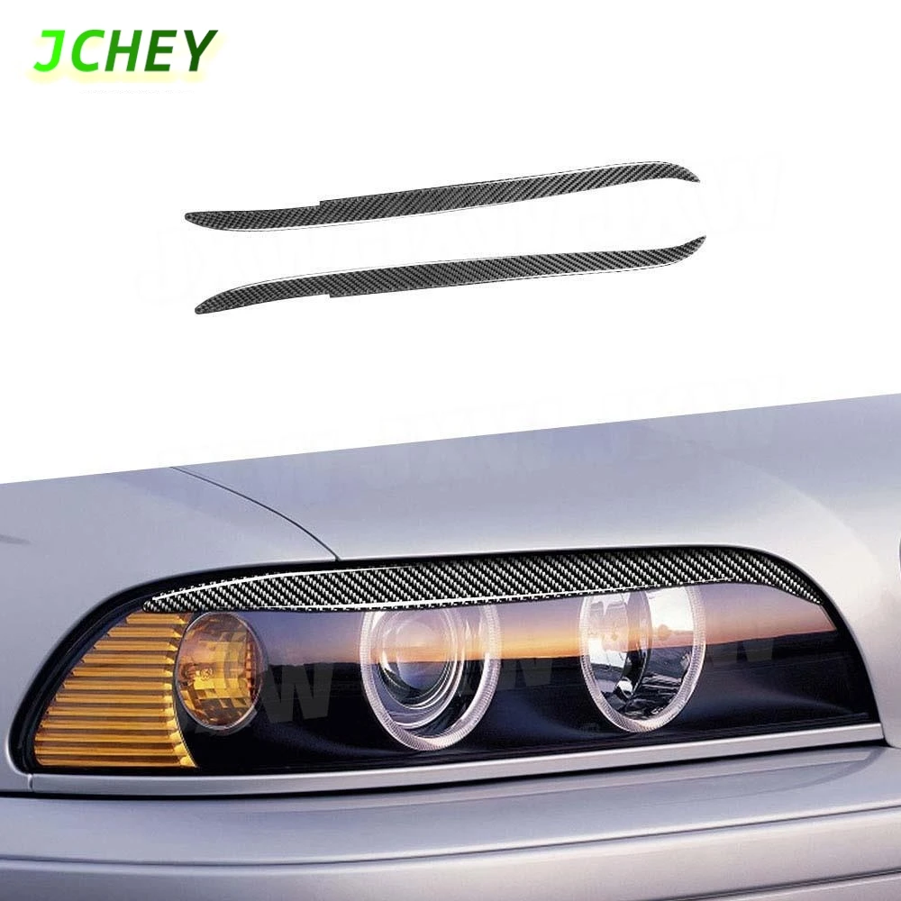 

JCHEY Carbon Fiber Headlight Eyebrows Eyelid for BMW 5 Series E39 1997- 2003 E60 2004-2010 F10 2010-2013 Car Foglamp Eyebrow