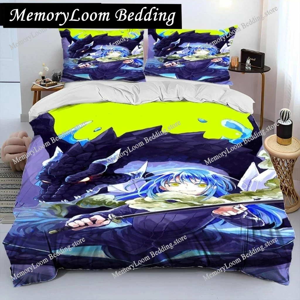 

I Got Reincarnated As A Slime Anime Comforter Bedding Set,Duvet Cover Bed Set Quilt Cover Pillowcase,king Queen Size Bedding Set