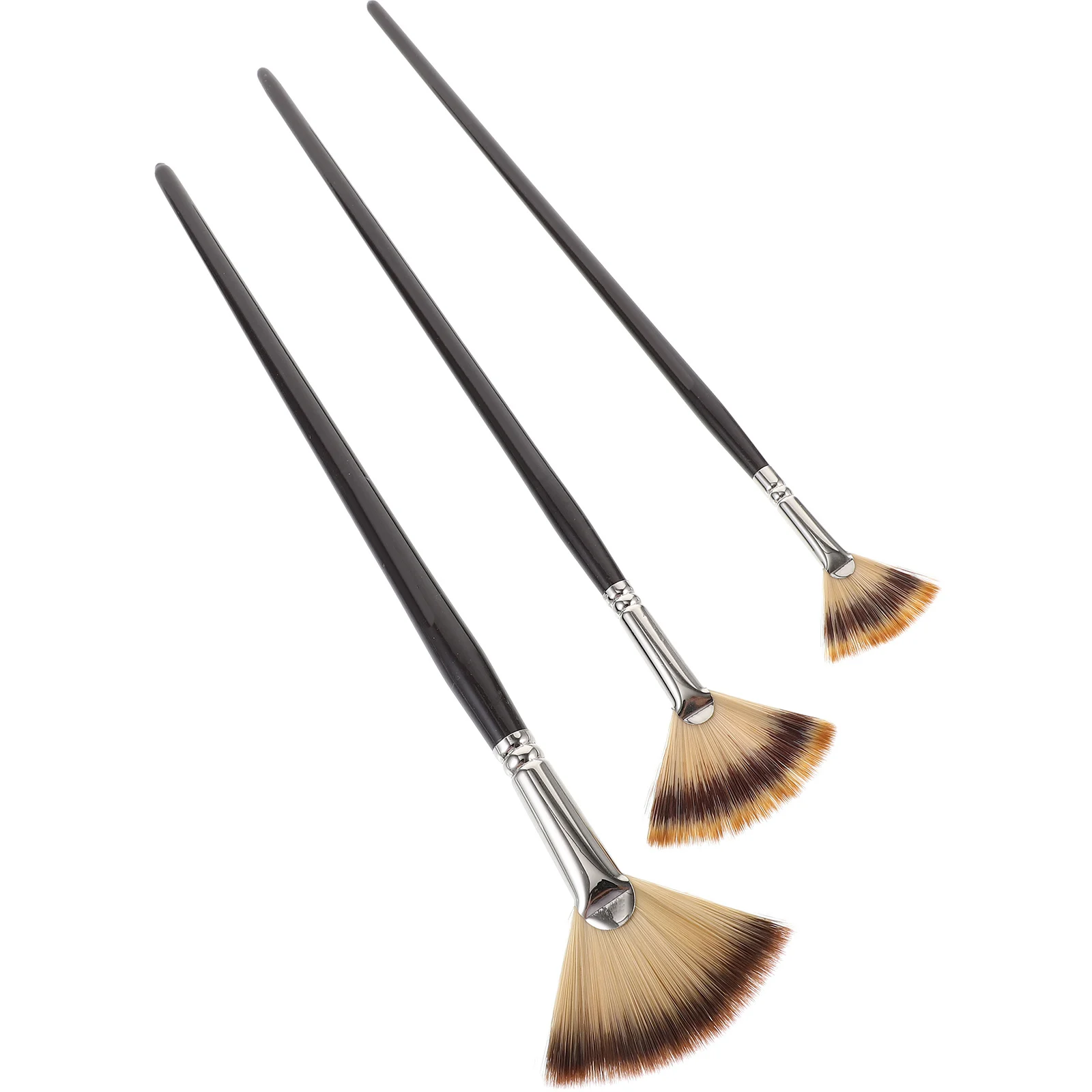 

3 Pcs Oil Brush Set Beginner Artist Paint Acrylic Sector Painting Tool Fan Unused