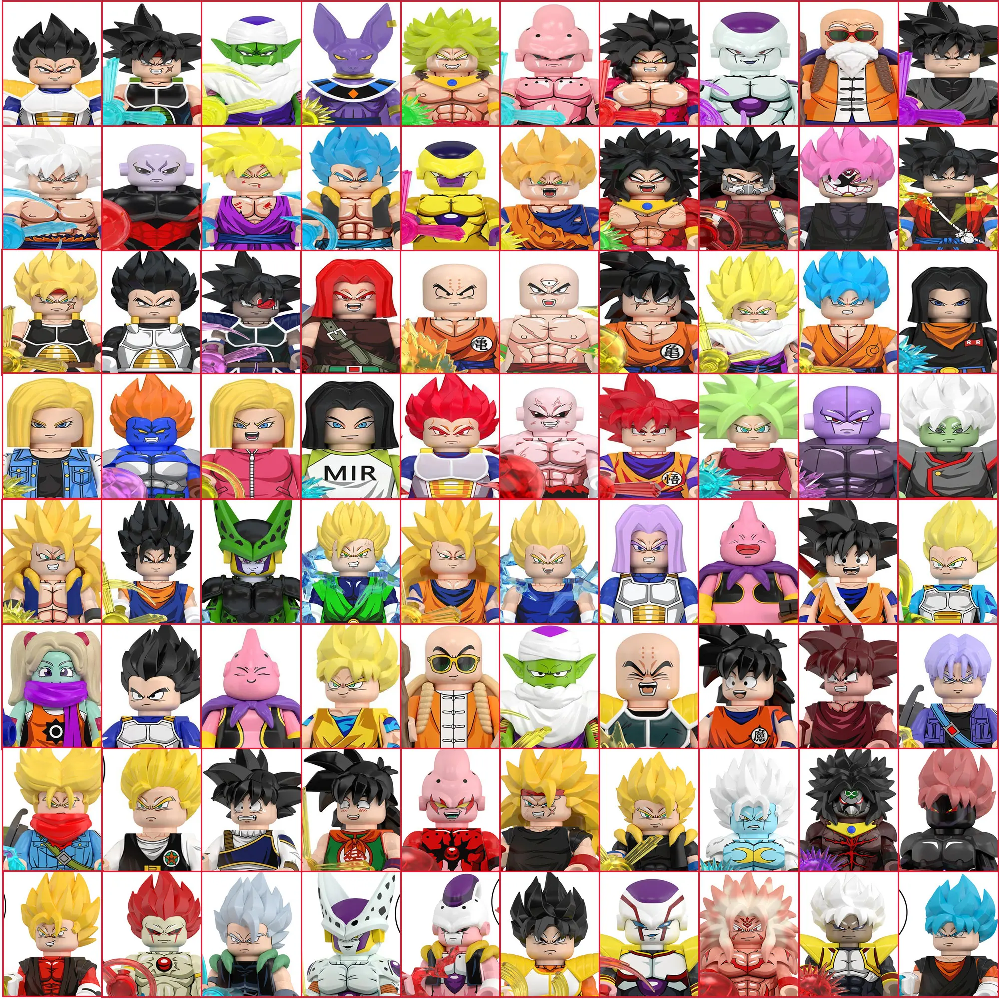 Bloques de Construcción de Goku, Vegeta, Torankusu y Broli, Mini Figuras de Acción, Accesorios, Regalos de Halloween y Navidad para Niños