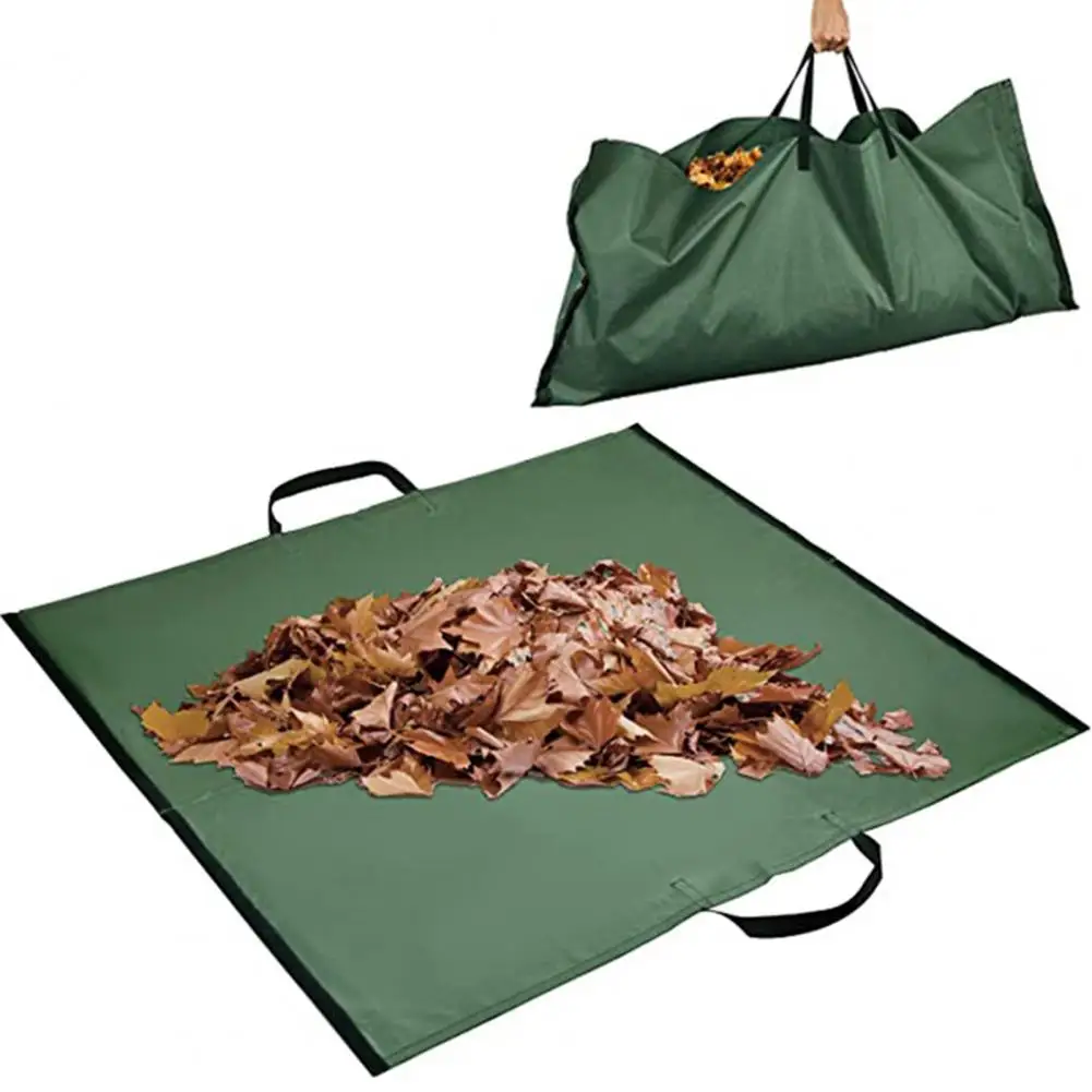 

15*12cm Leaf Storage Bag Oxford Portable Waterproof Handle Oxford Cloth Garden Leaves Weed Trash Storage Pouch Outdoor Supplies