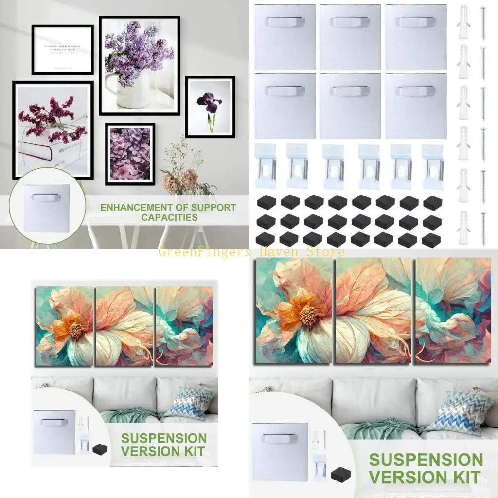 

F68D Набор безопасных клейких монтажных вешалок, простая установка. Клейкие подвесные пластины. Клейкая металлическая вешалка и