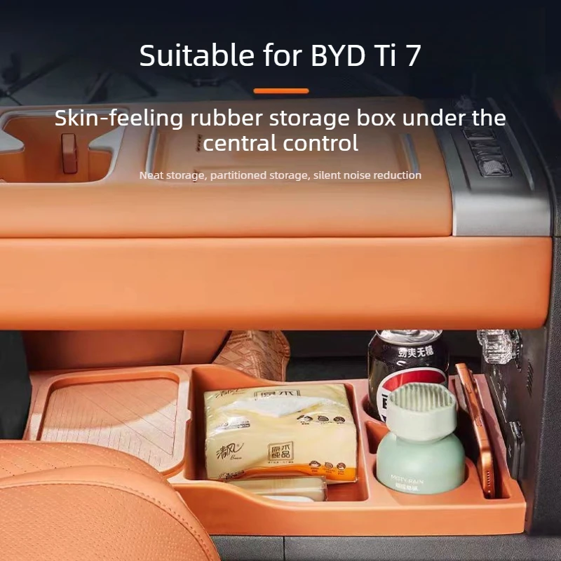 suitable-for-byd-ti-7-central-control-storage-box-silicone-pad-for-car-interior-accessories