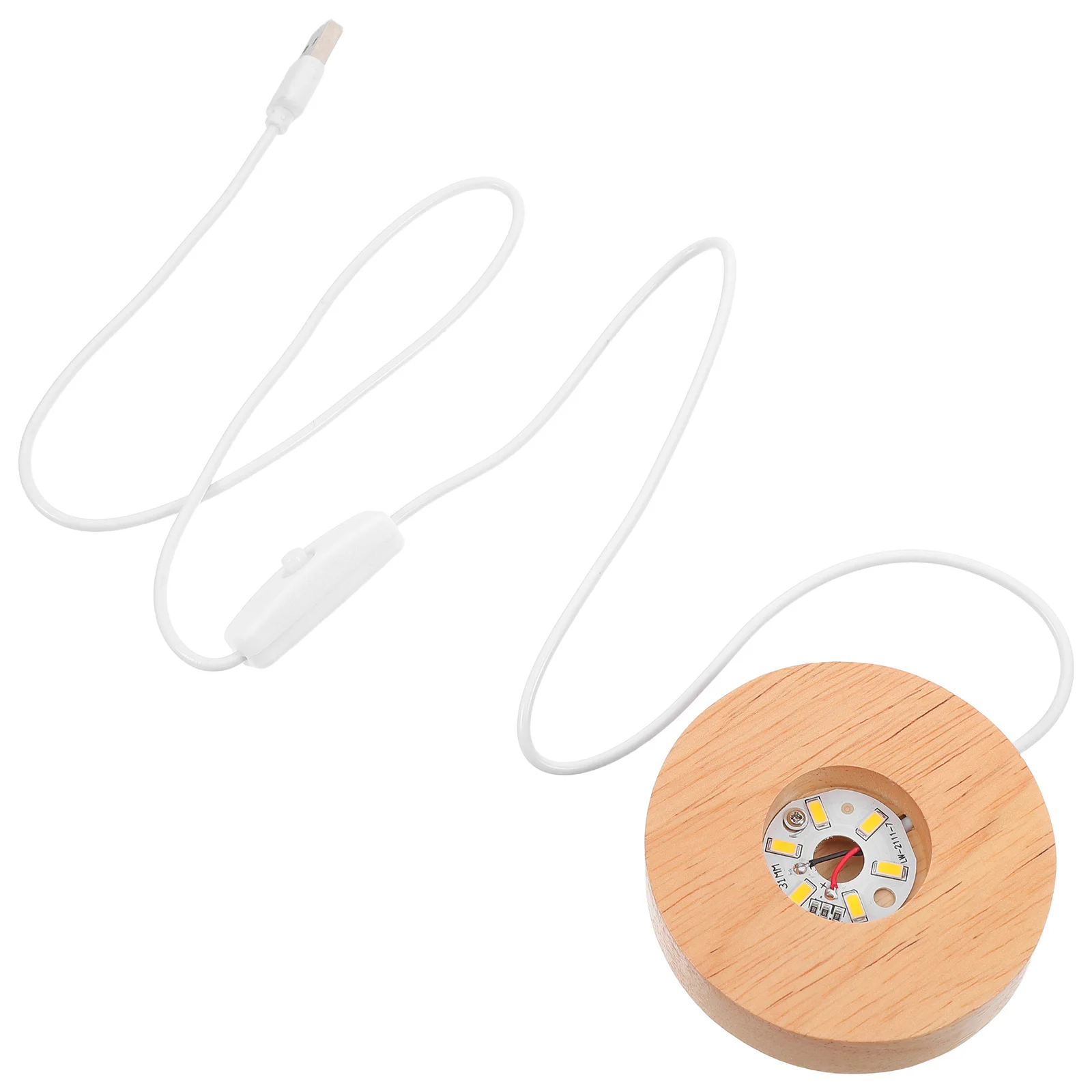 

Wooden LED Light Base DIY Snow Globe Lamp Thick Wide Crystal Ball Display Stand Night Light Pedestal Bedroom Study