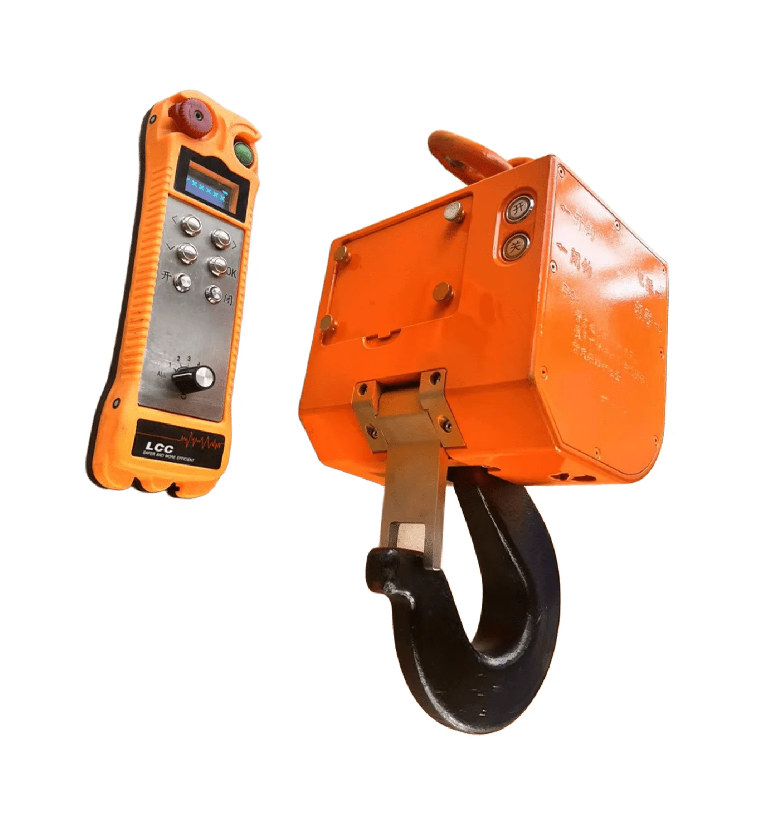 Battery Powered 5 Ton Capacity Automatic Coupling and Decoupling Swivel Hook Device W/ Remote Control