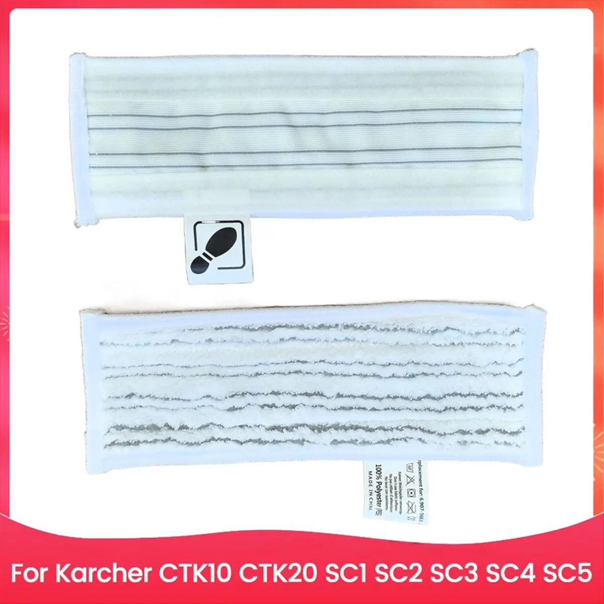AB30 2PCS Microfiber Mop Cloths for CTK10 CTK20 SC1 SC2 SC3 SC4 SC5 Wet and Dry Usage Floor Cleaning Set