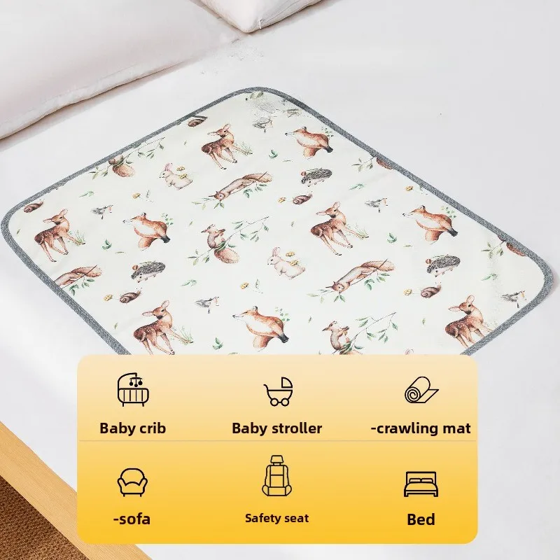وسادة حفاضات مقاومة للماء للأطفال قابلة للغسل في الغسالة 100% قطن وسادة حفاضات لحديثي الولادة لفصل الصيف #4