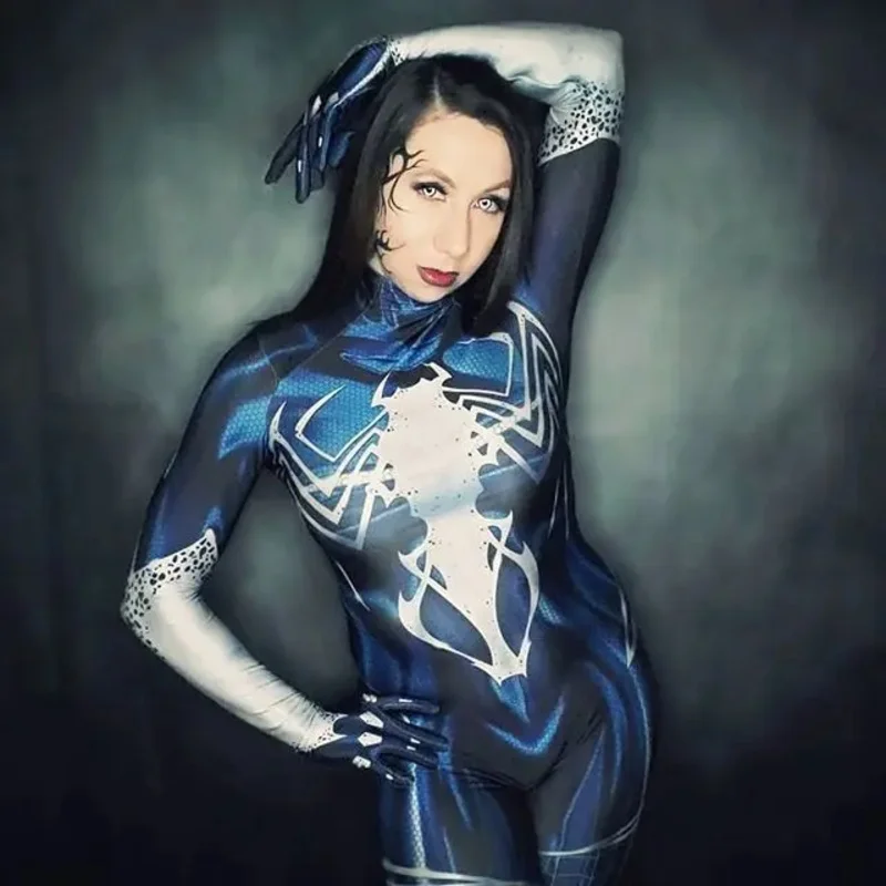 Halloween Female Venom Spider cosplay Costume Adults Kids Girls Women Symbiote Superhero Zentai Suit Bodysuit