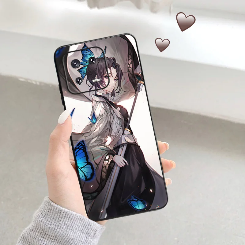 เคสโทรศัพท์ลาย Demon Slayer kochou Shinobu สำหรับ Xiaomi 12 Pro 12X12T 13 redmi Note13 13C 12S 12C เคส Note12ไลท์สีดำ