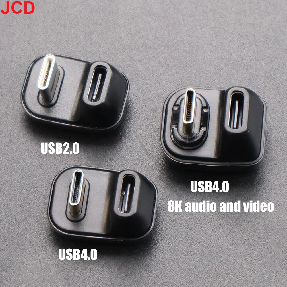 JCD 1pc Typ C Auf Typ C Stecker USB 4,0 Typ C Stecker Auf Buchse 40Gbps 180 Grad Winkel nach oben und unten Extender 8k60hz 100w