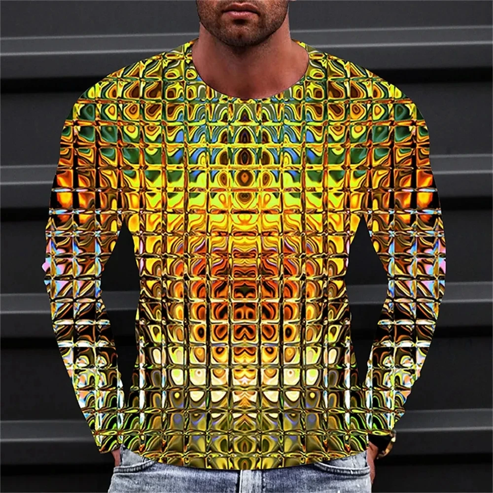 Abstract Honeycomb Graphics 3D Print T-Shirts Men Woman Long Sleeve T Shirt Streetwear Harajuku Pullovers Tees Top Kids Clothing