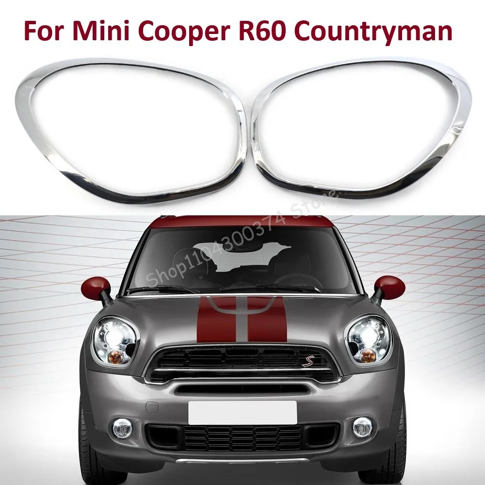 

For MINI Cooper R60 Countryman S ALL4 11-16 Chrome Headlight Ring Bezel Trim Surround Cover Left Right 51139801573 51139801574