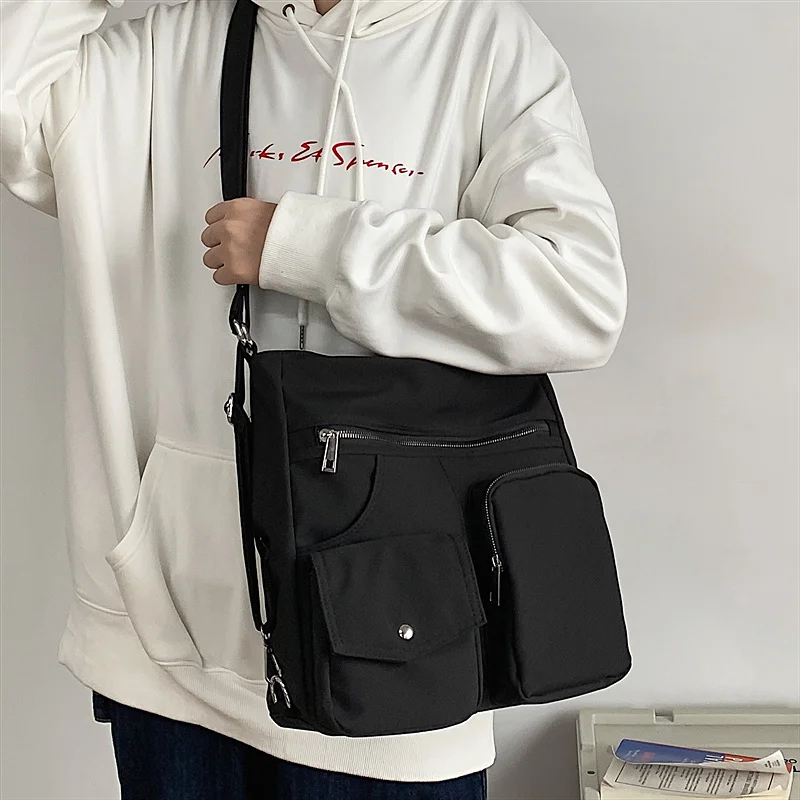 Bag Men Messenger Fashion Trend Large Capacity Shoulder 2023 New Multifunction Travel Black Crossbody s