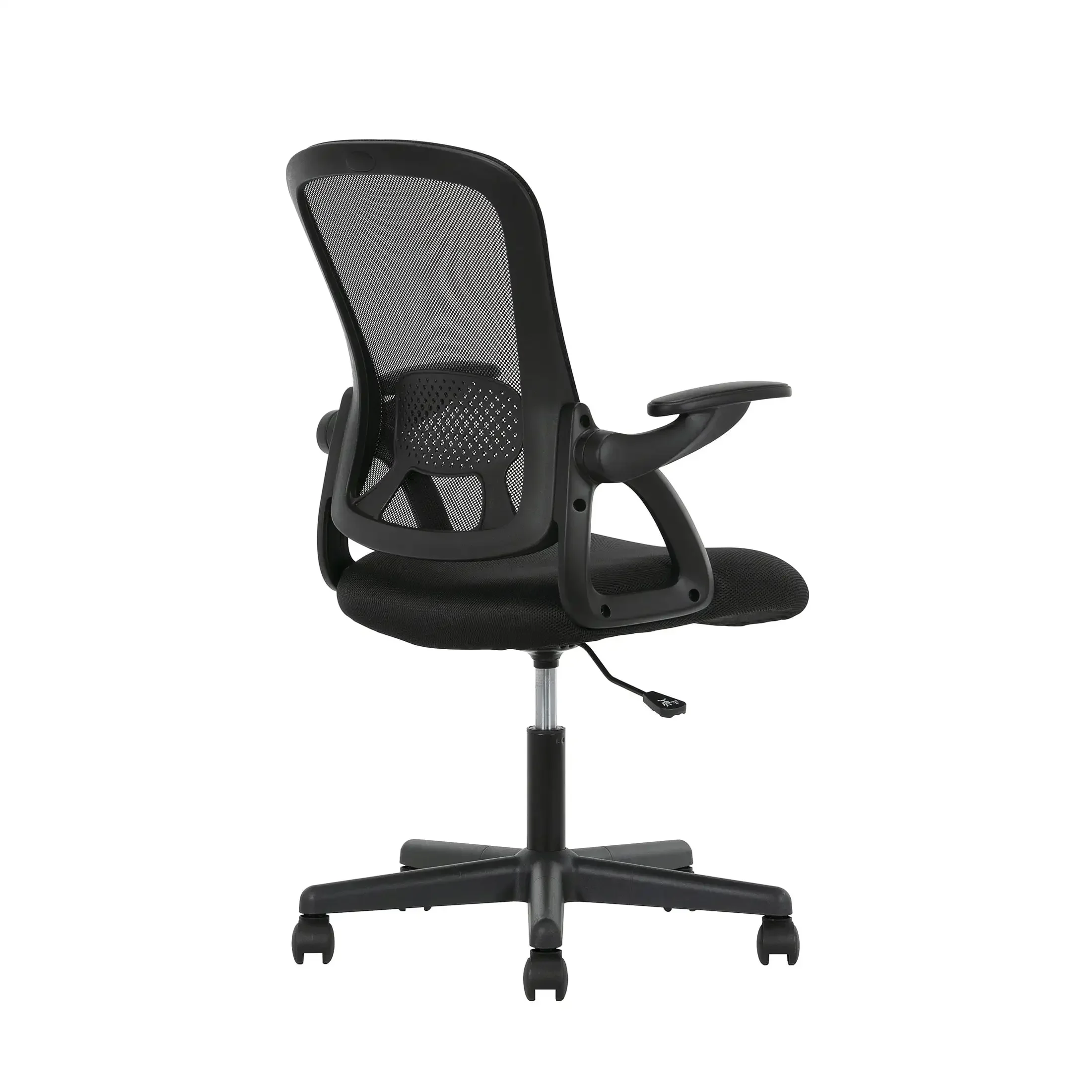 Ergonomic Mesh Back Task Office Chair with Flip-up Arms, Black Fabric, 275 lb