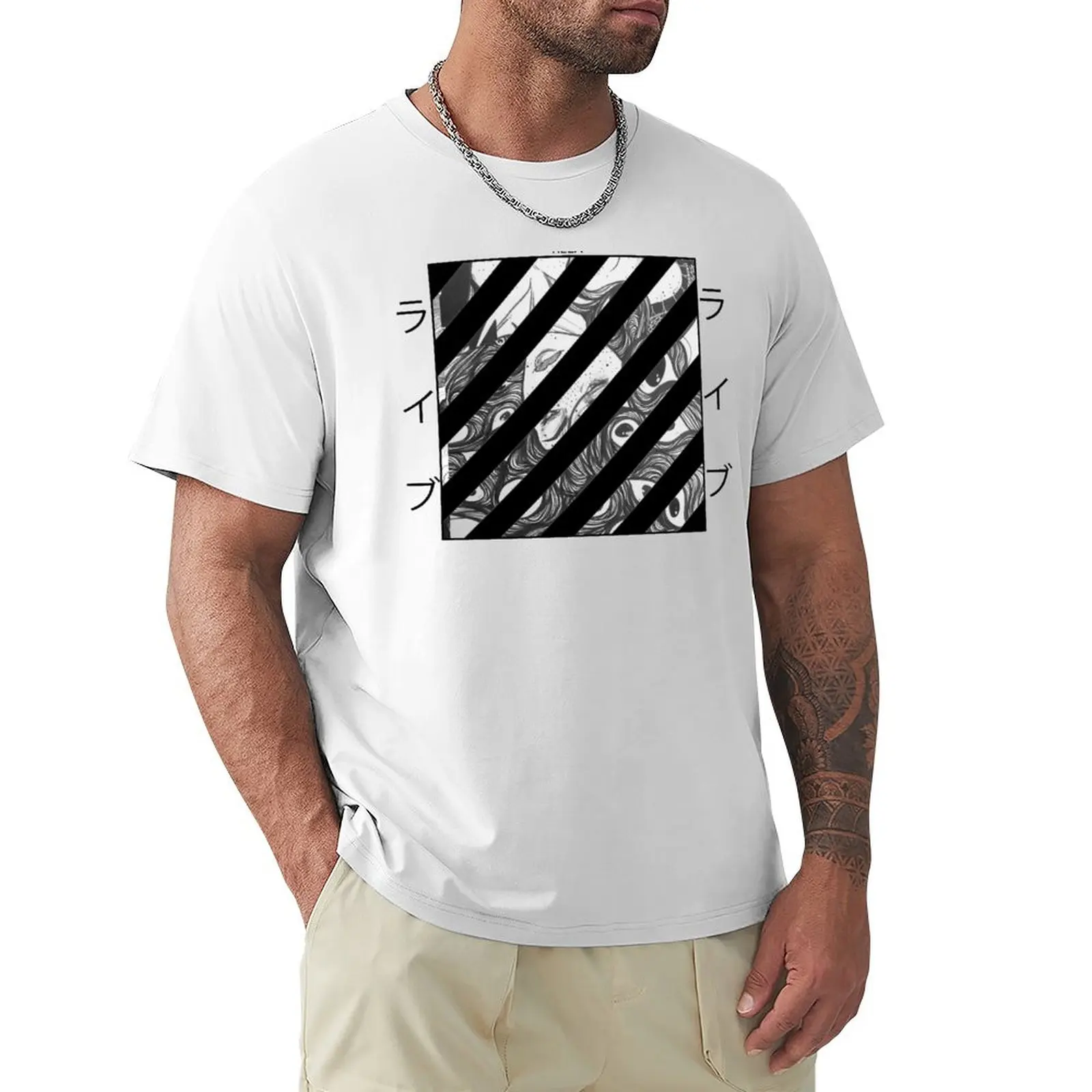 

off rela anime white T-Shirt summer tops for a boy mens plain t shirts