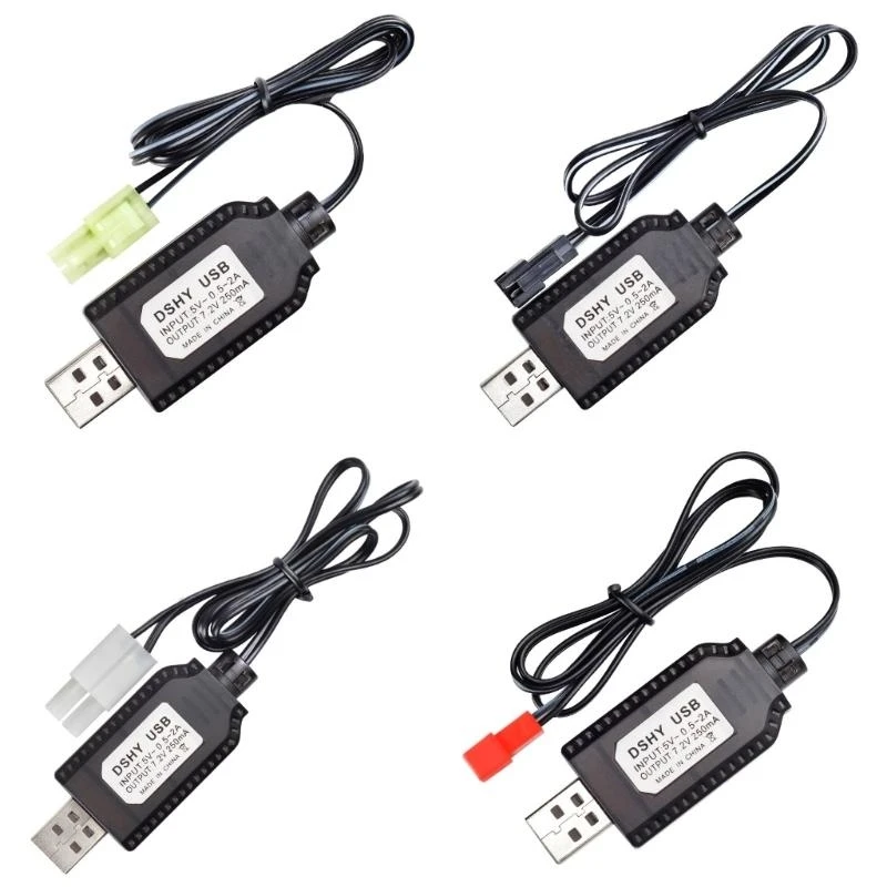 2PCS 7.2V USB كابل مع JST/SM2.0 2P موصلات بديل المكونات ل 7.2V NICD NIMH بطارية 55KC