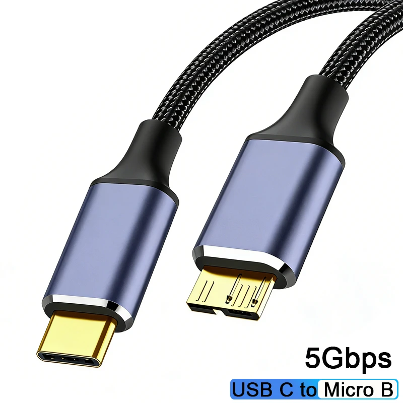 USB3.0 External Hard Drive Cable 5Gbps Type C To Micro B Hard Disk Data Wire For Toshiba Seagate WD Sandisk Connector PC Laptop