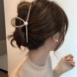 Nuovo fermaglio per capelli smerigliato da donna fermaglio per capelli grande fermaglio per capelli più spesso perla Clip per squalo coda di cavallo treccia artiglio per capelli copricapo elegante femminile