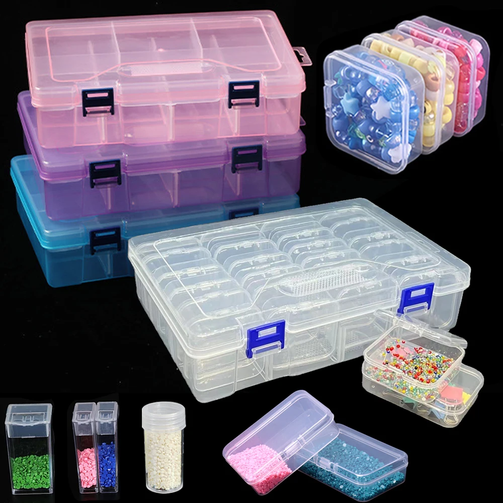 

5D DIY Diamond Painting Storage Box Bead Jars Mosaic Art Accessories Organizer Plastic Container Diamond Painting Practical Tool