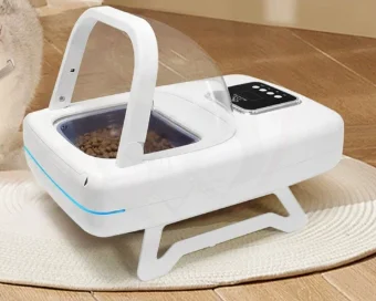 Smart RFID Pet Feeder with Auto-Sealing Lid, Timed Feeding & Wet Food Freshness for Multi-Pet Households