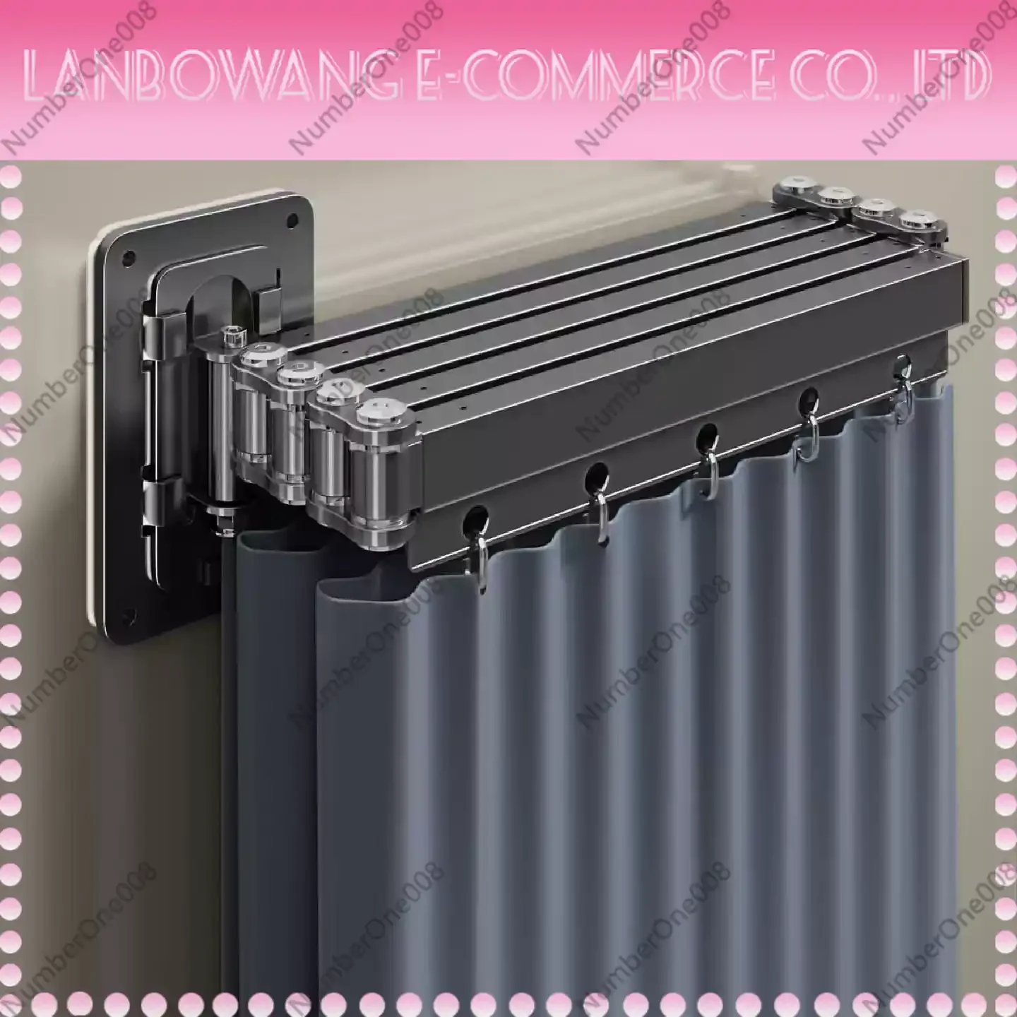Folding Shower Curtain Bathroom Bath Blocking Tarp, High-grade Invisible Strong Sticky Bathroom Dry and Wet Separation Partition