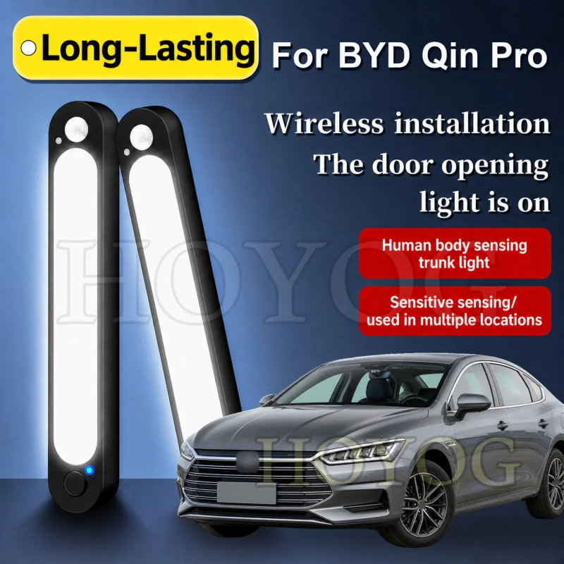 For BYD Qin Pro 2018-2021 Car Boot Light LED Lamp Motion Sensor Auto ON OFF Camping Trunk Cargo Light Sedan Interior Cabin
