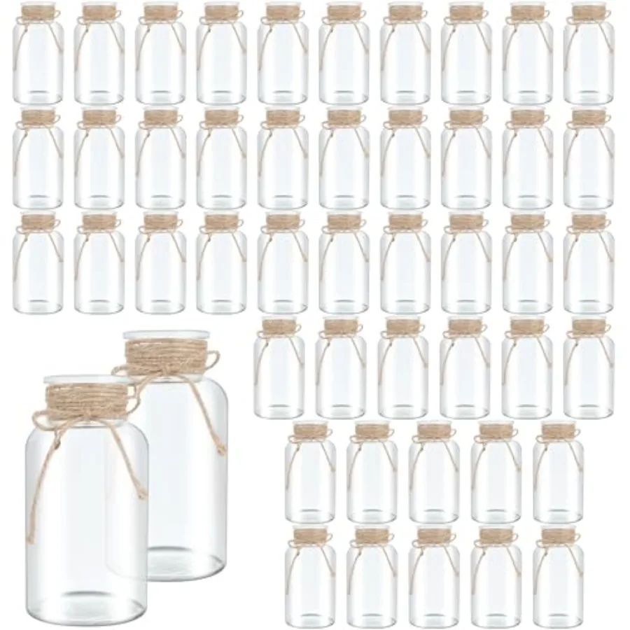 Vintage Glass Flower Vase for Farmhouse Weddings Parties Home Decor Transparent Mason Jar Centerpiece Bulk Pack of 48