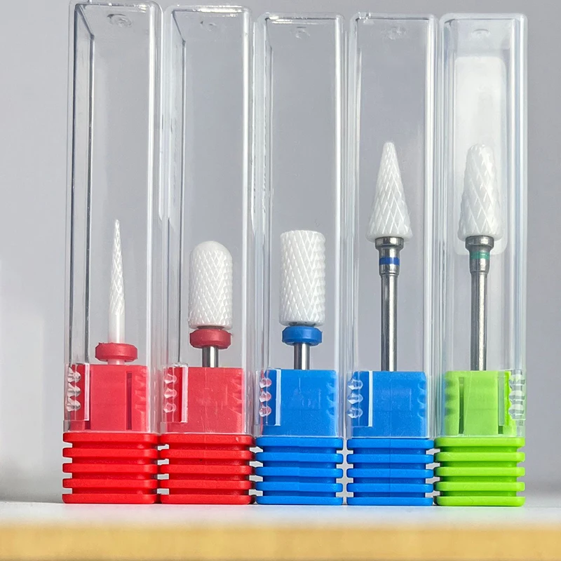 5 Teile/satz Keramik Nagel Bohrer Bits Elektrische Nagel Bohrer Maschine Zubehör Fräser Grat Bits Für Maniküre Pediküre Werkzeuge