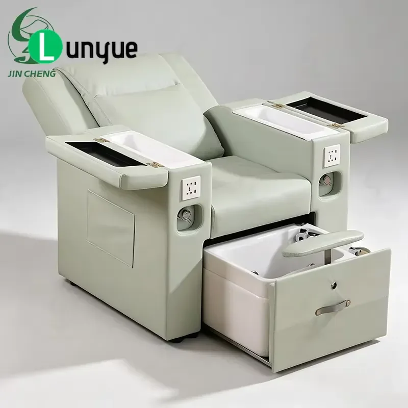 Electric Multifunctional Nail Art Pedicure Chair with Foot Massage and Eyelash Extension Beauty Furniture Comfortable