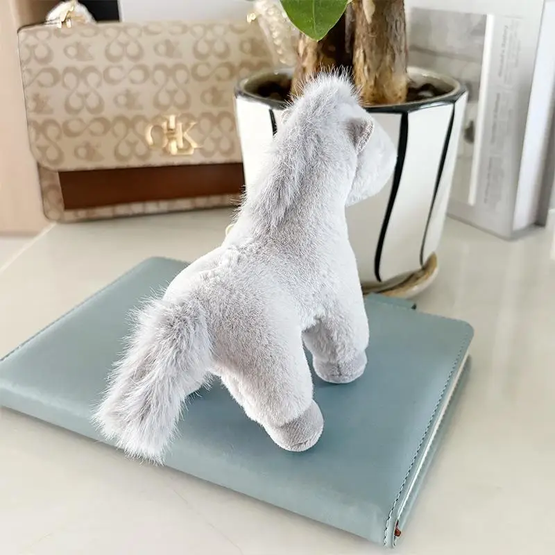 12 cm schattige cartoon pluche sleutelhanger kawaii charmes paarden knuffel rugzak hanger hangende ornamenten decoratie accessoires geschenken