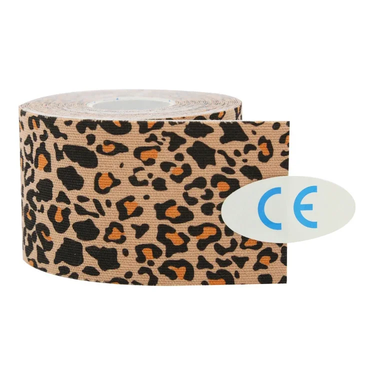 Leopard Print Athletic Tape Physiotherapy Kinesiology  Recovery Self-adhesive Elastic Bandage Sport Taping for Ankle Shoul More