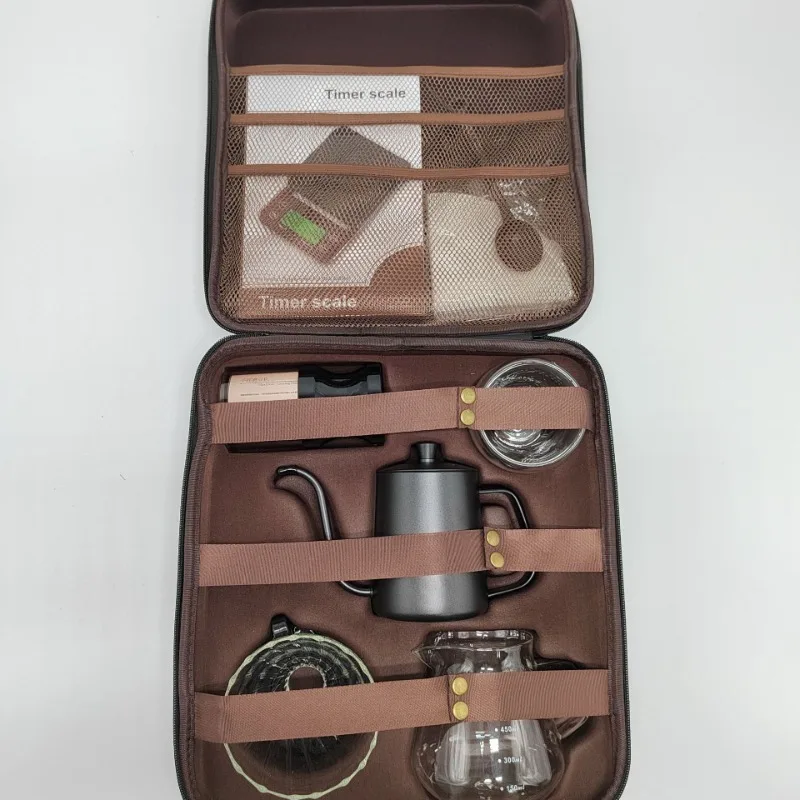 

Pour-over Coffee Suit Outdoor Travel Portable Hand Grinding Coffee Pot Set Suit Exquisite Coffee Suit Gift Box