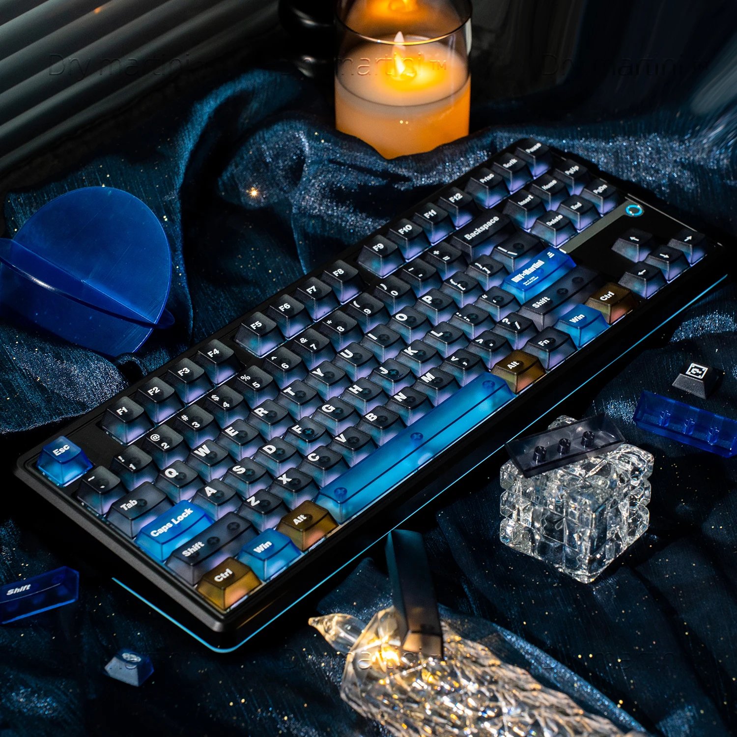 Night forest PC keycap matte fog transparent black transparent mechanical keyboard original light transmission 61/68/75/87/98/10