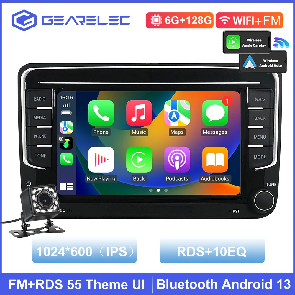 8-Core Autoradio Carplay Android Auto voor VW Volkswagen Jetta Passat Golf Polo Kever 7 "Auto stereo GPS Auto Multimedia Speler