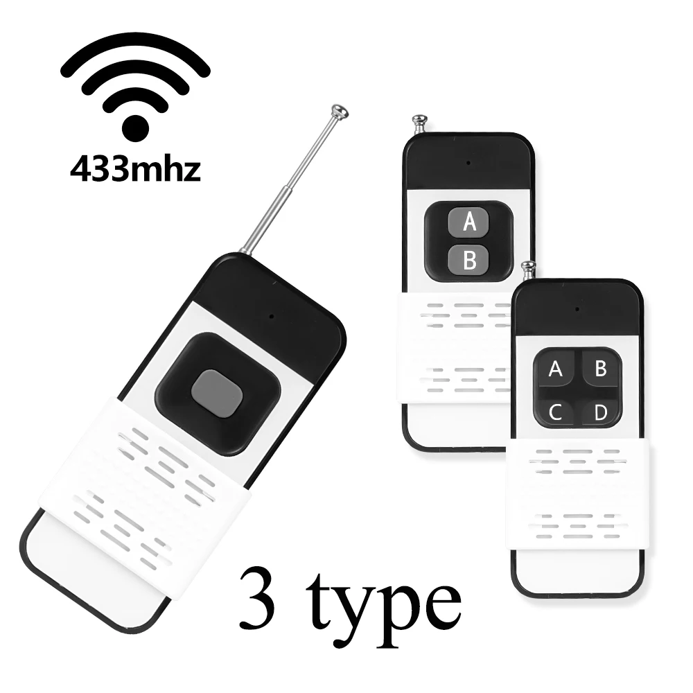 무선 리모컨 스마트 4 키 학습 코드 제어 복제기 Rf 릴레이 송신기, 범용 차고 문짝, 433Mhz, 1000M 