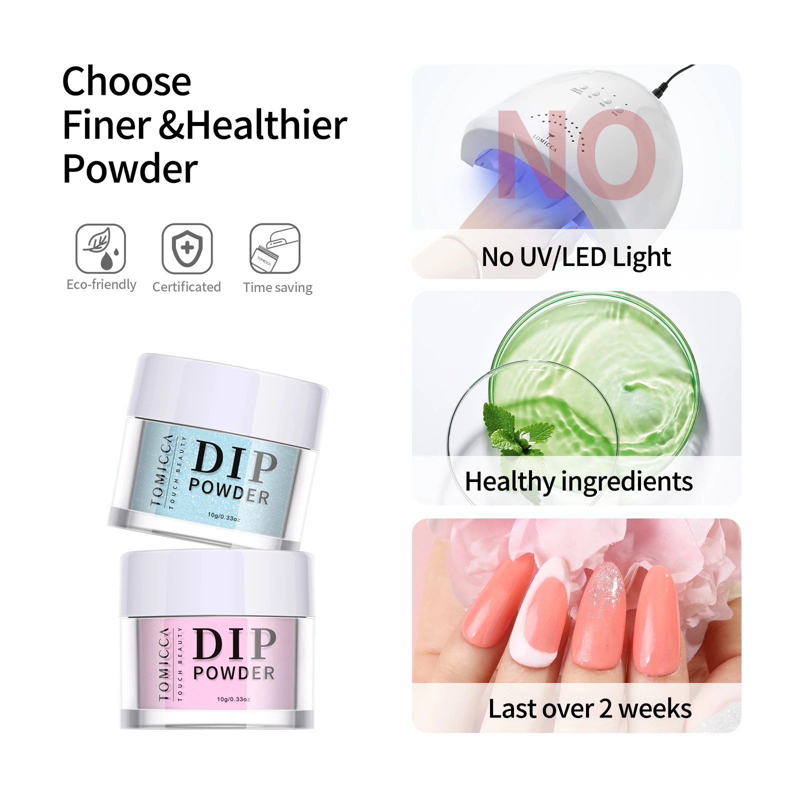 An 8-color nail powder set with various shades, perfect for women's DIY manicure salon gifts