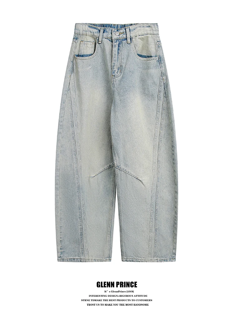 

Американские ретро-джинсы Waed Scythe: мужские свободные широкие брюки с прямым кроем, молодежные, повседневные, износостойкие и долговечные