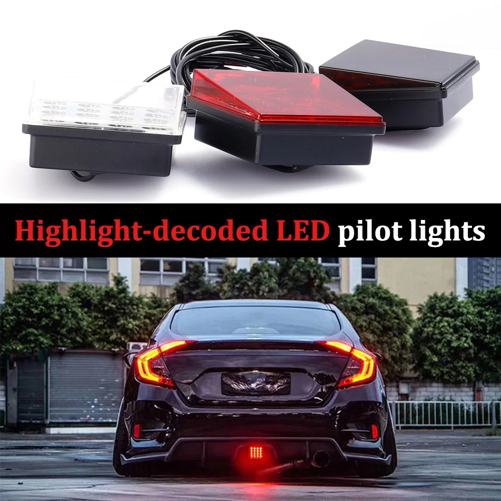 Rear Tail Lights Flash Strobe F1 Style Led Brake Pilot Lights for Car Motorcycle Auto Warning Reverse Stop Safety Bumper Lamps