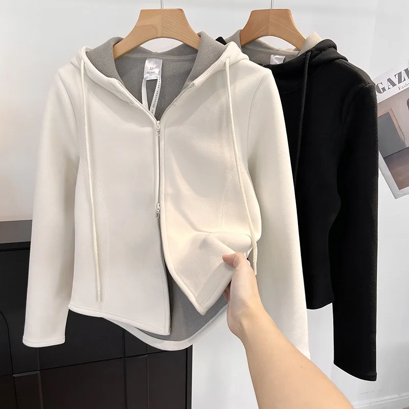 

Heating aphene ort Jaet with Double Zipper And Hood Slim Fit Women's Casual Sle Warm Outerwear Good Goods